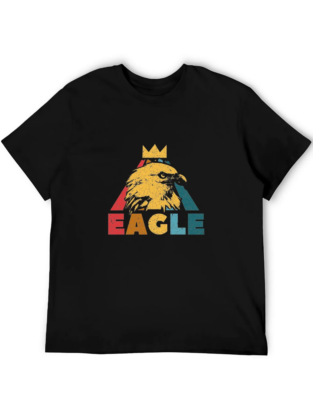 Vintage Eagle Crown Graphic Black T-Shirt product image 5