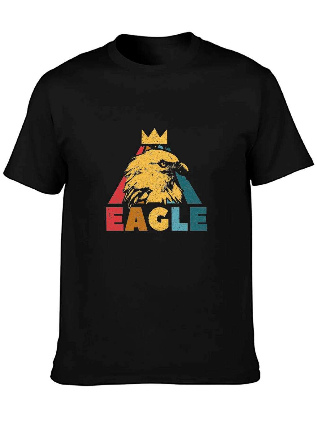 Vintage Eagle Crown Graphic Black T-Shirt product image 3