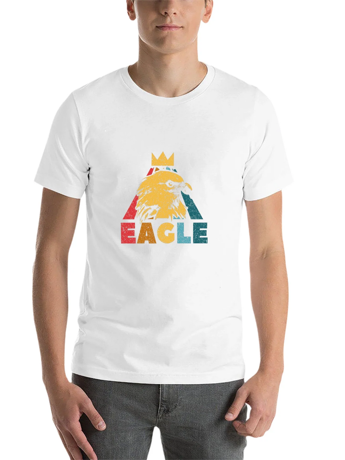 Vintage Eagle Crown Graphic Black T-Shirt product image 10