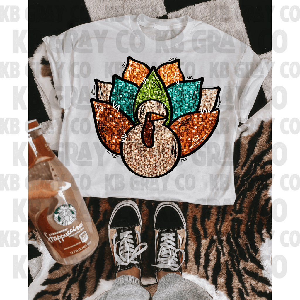 Faux glitter turkey
