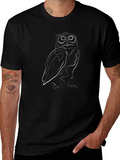 Owl Line Art Graphic Tee - Black product image 1
