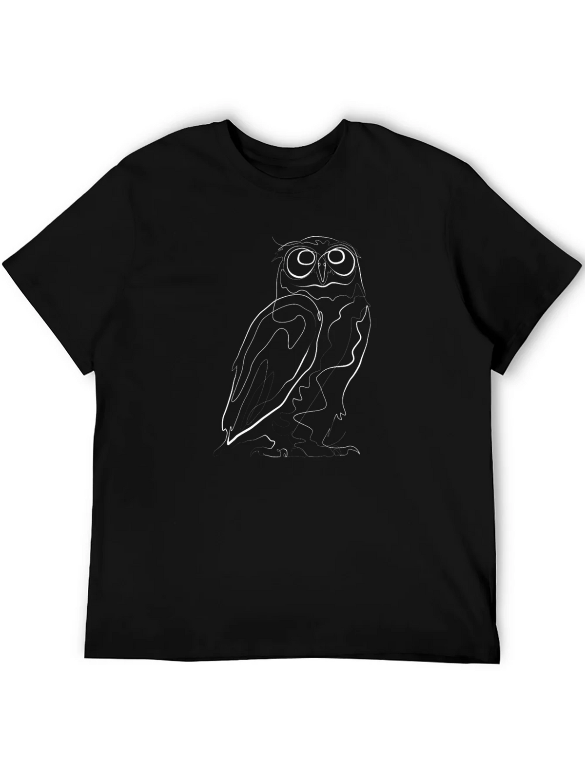 Owl Line Art Graphic Tee - Black product image 5
