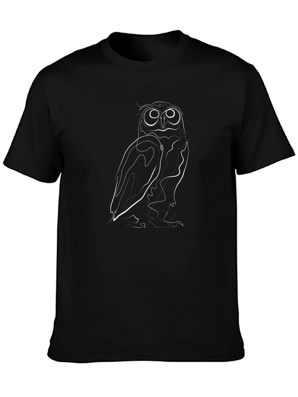 Owl Line Art Graphic Tee - Black product image 3