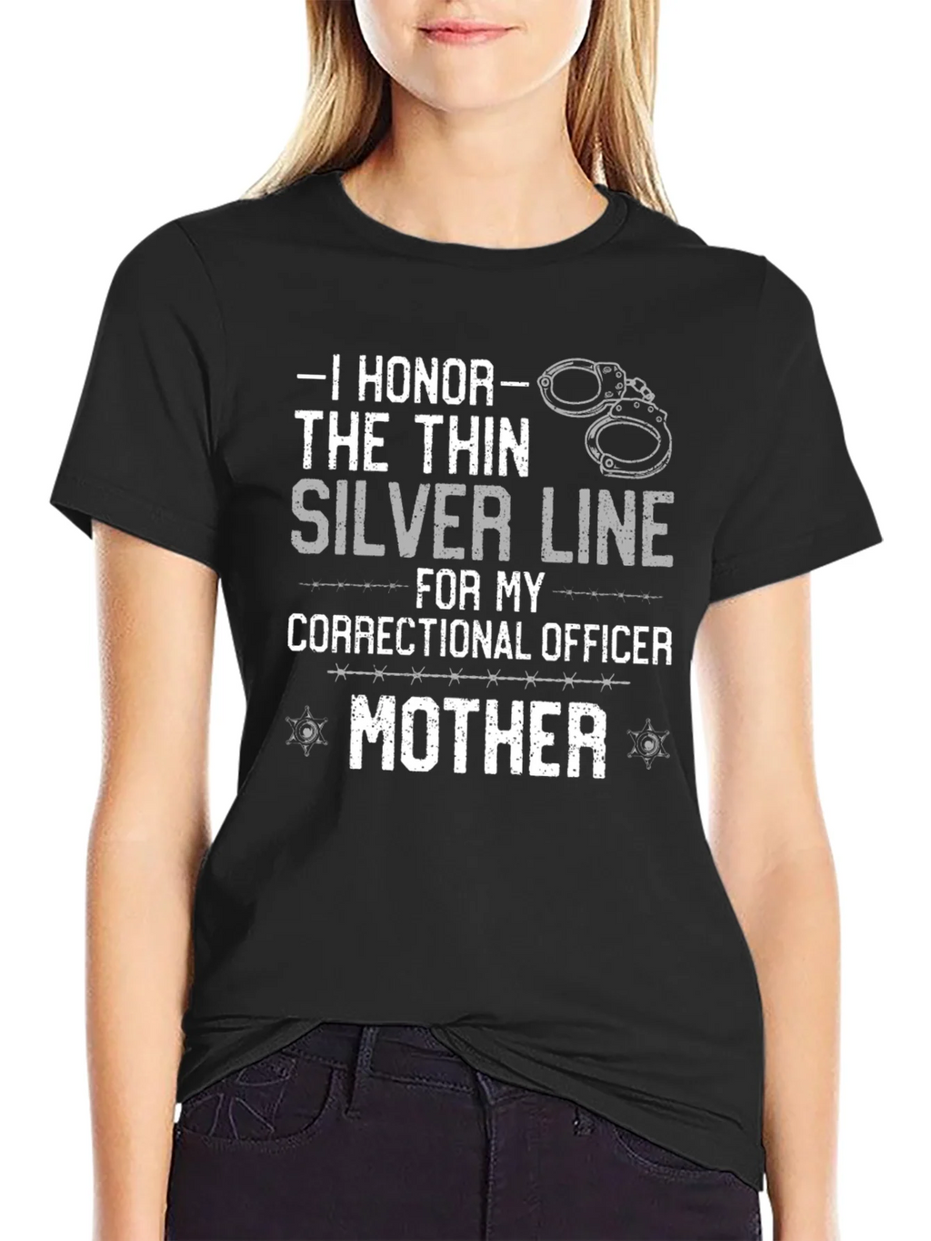 Correctional Officer Mom T-Shirt - Silver Line product image 2