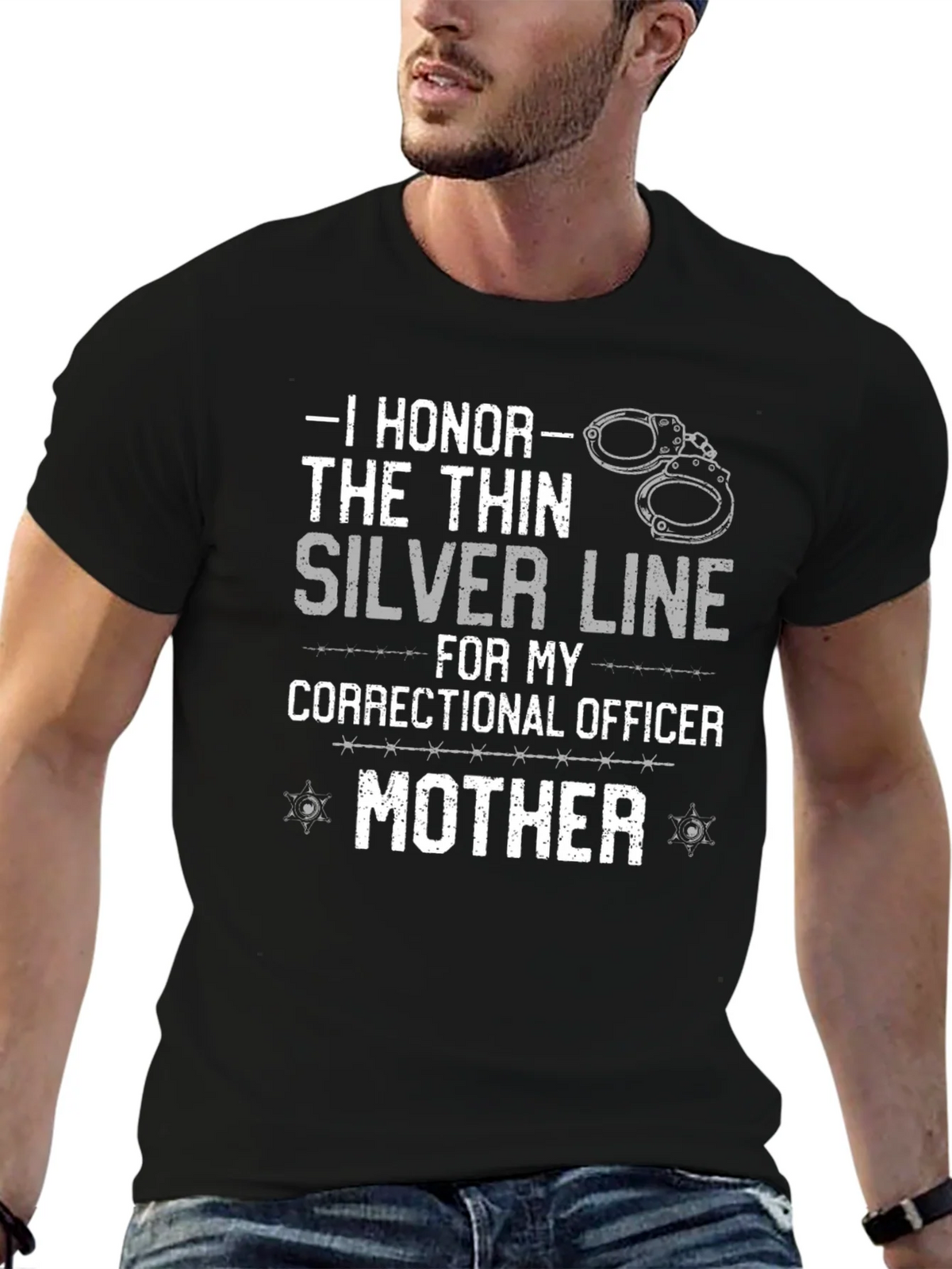 Correctional Officer Mom T-Shirt - Silver Line product image 6