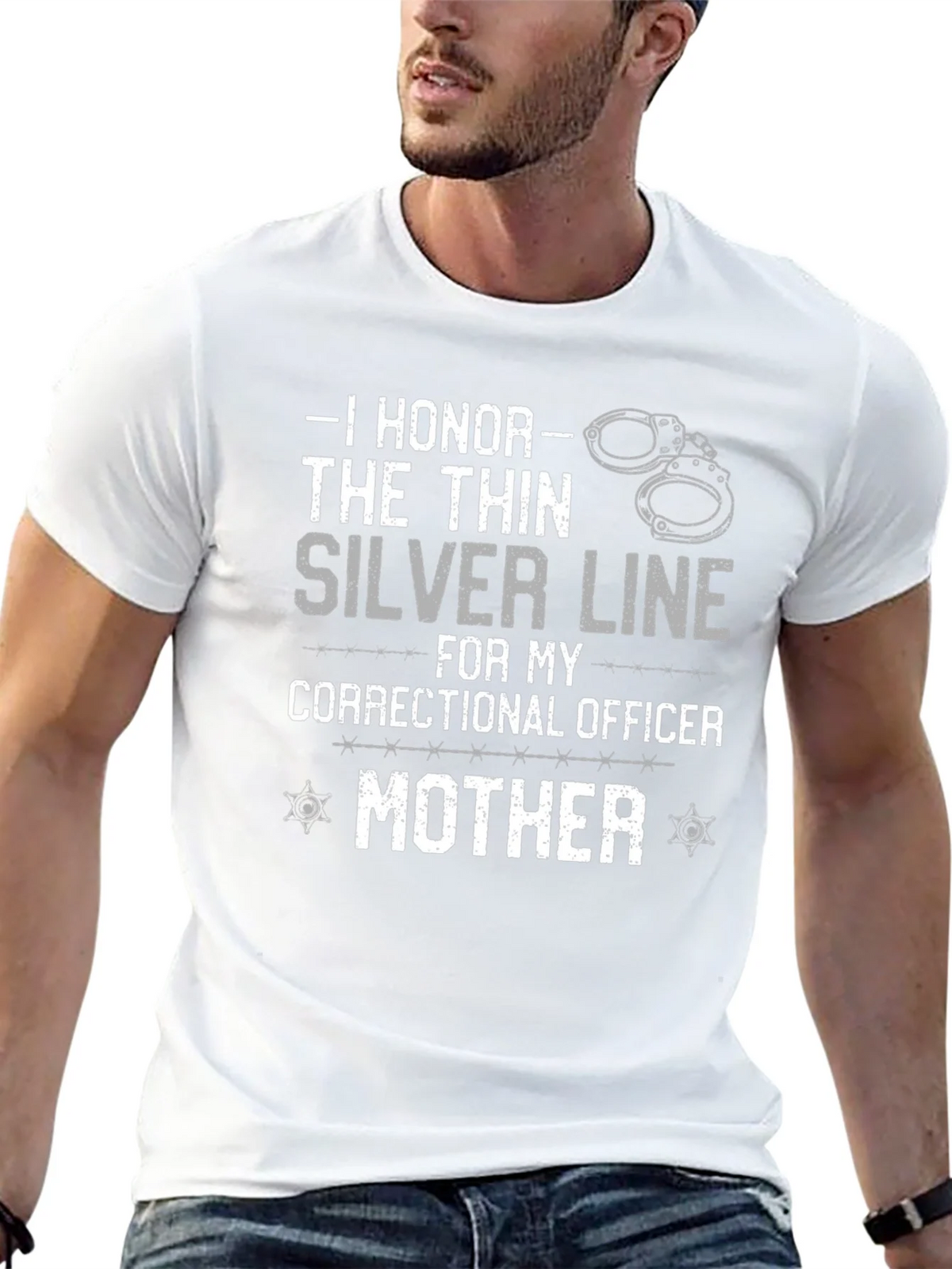 Correctional Officer Mom T-Shirt - Silver Line product image 12