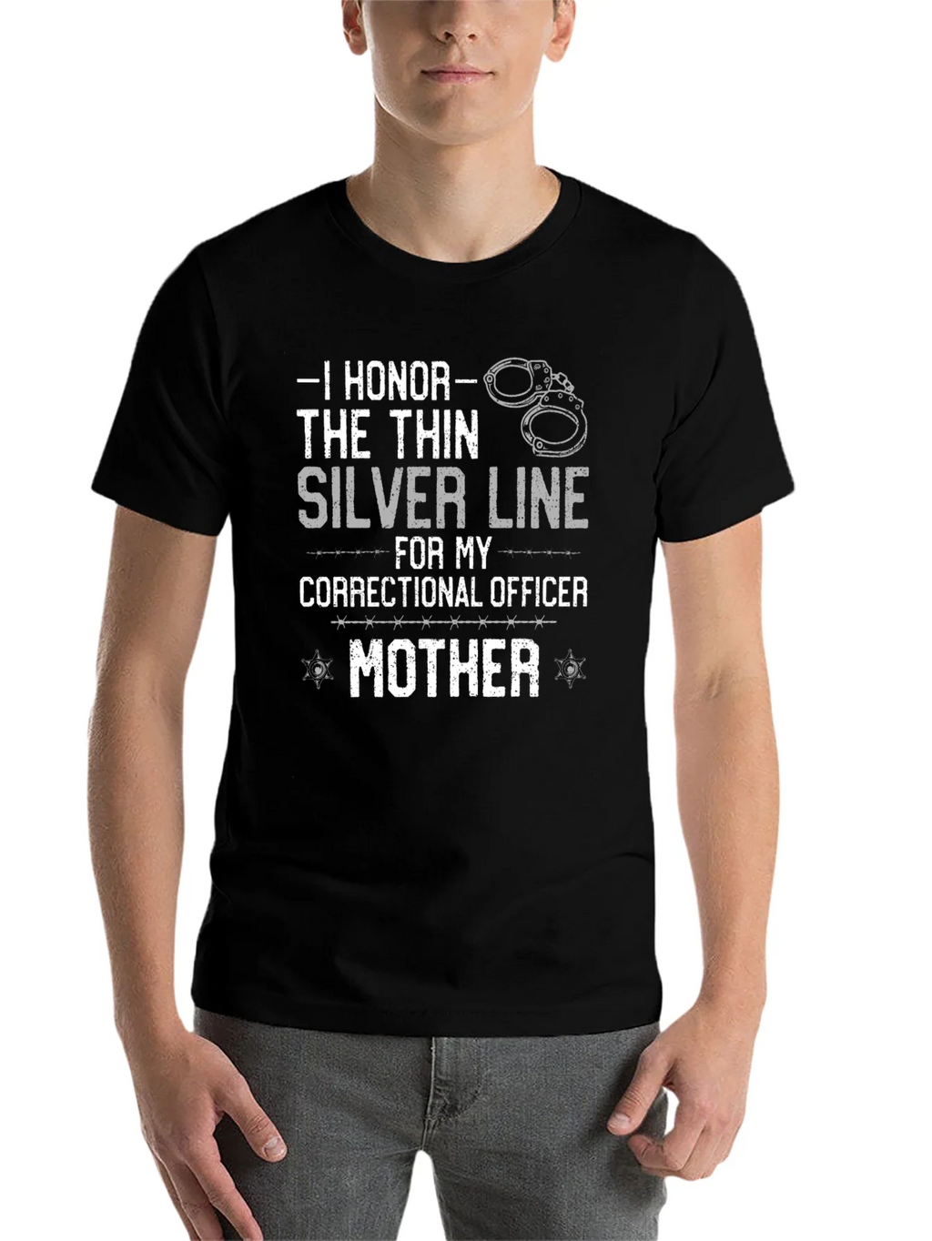 Correctional Officer Mom T-Shirt - Silver Line product image 4