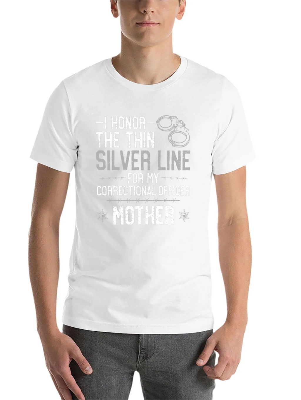 Correctional Officer Mom T-Shirt - Silver Line product image 10
