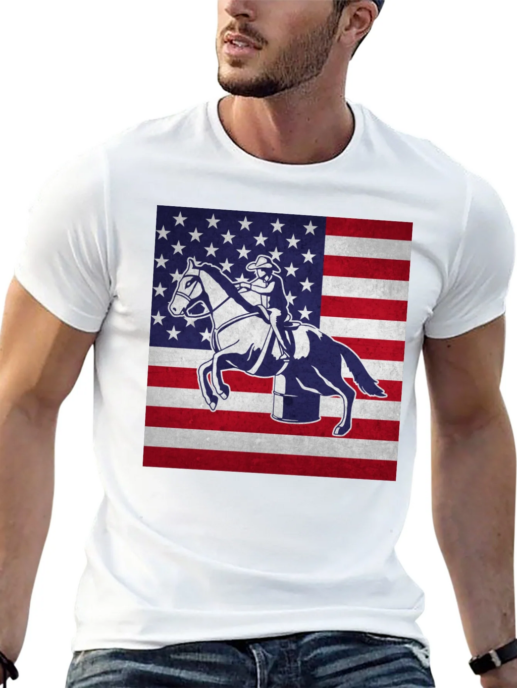 American Rodeo Patriotic Graphic T-Shirt product image 12