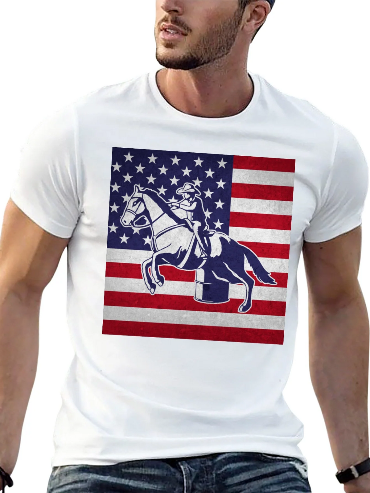 American Rodeo Patriotic Graphic T-Shirt product image 12