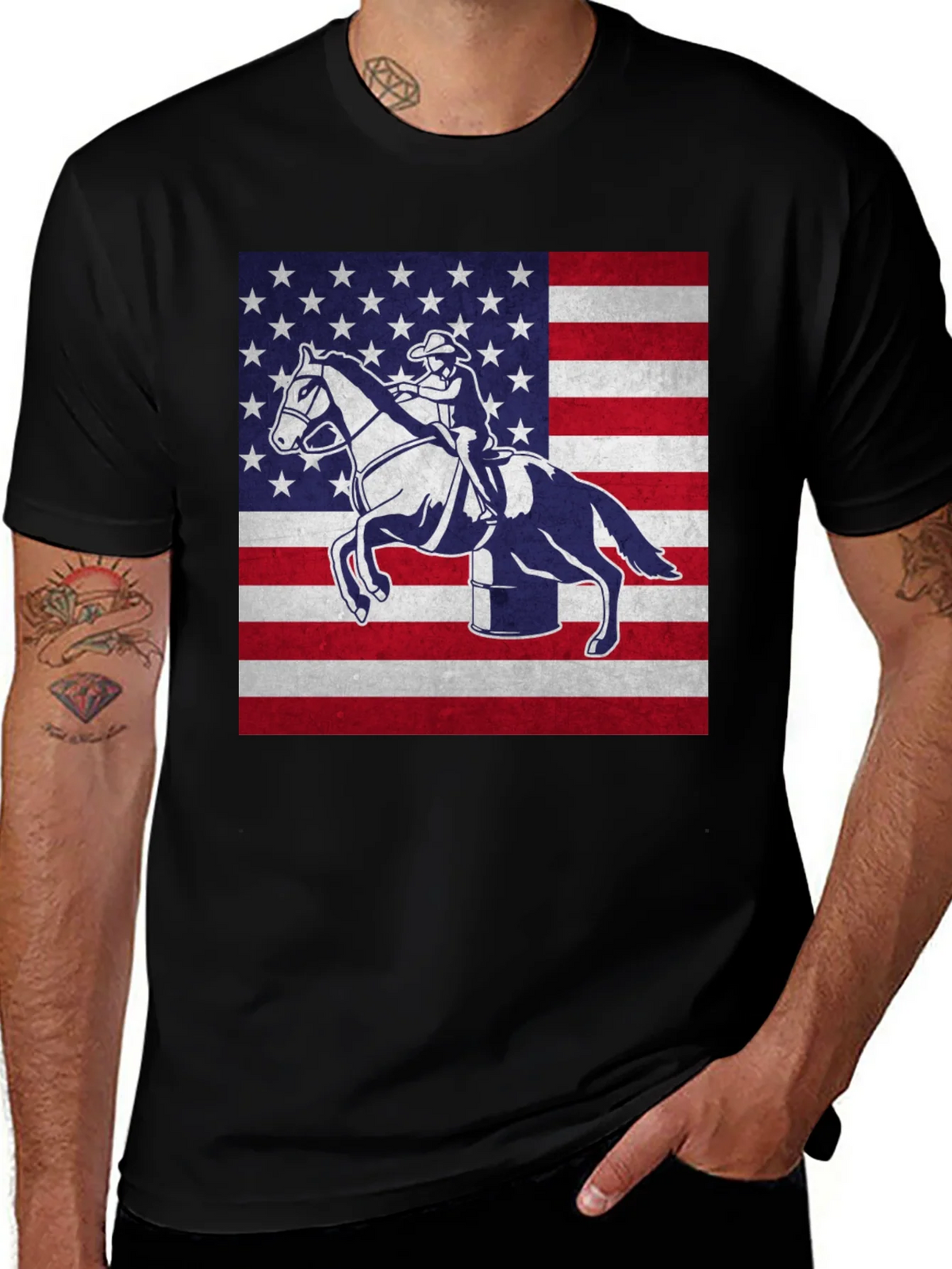 American Rodeo Patriotic Graphic T-Shirt product image 1
