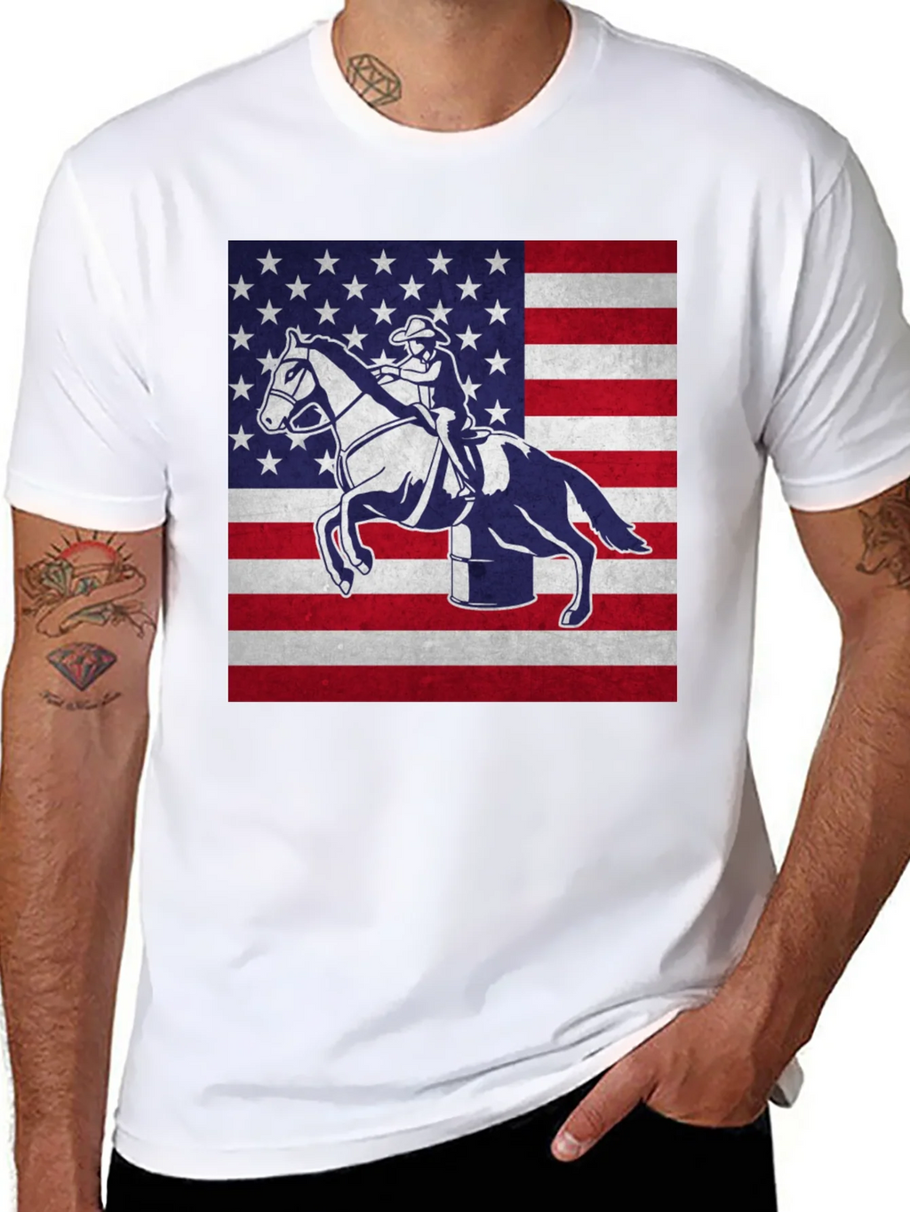 American Rodeo Patriotic Graphic T-Shirt product image 7