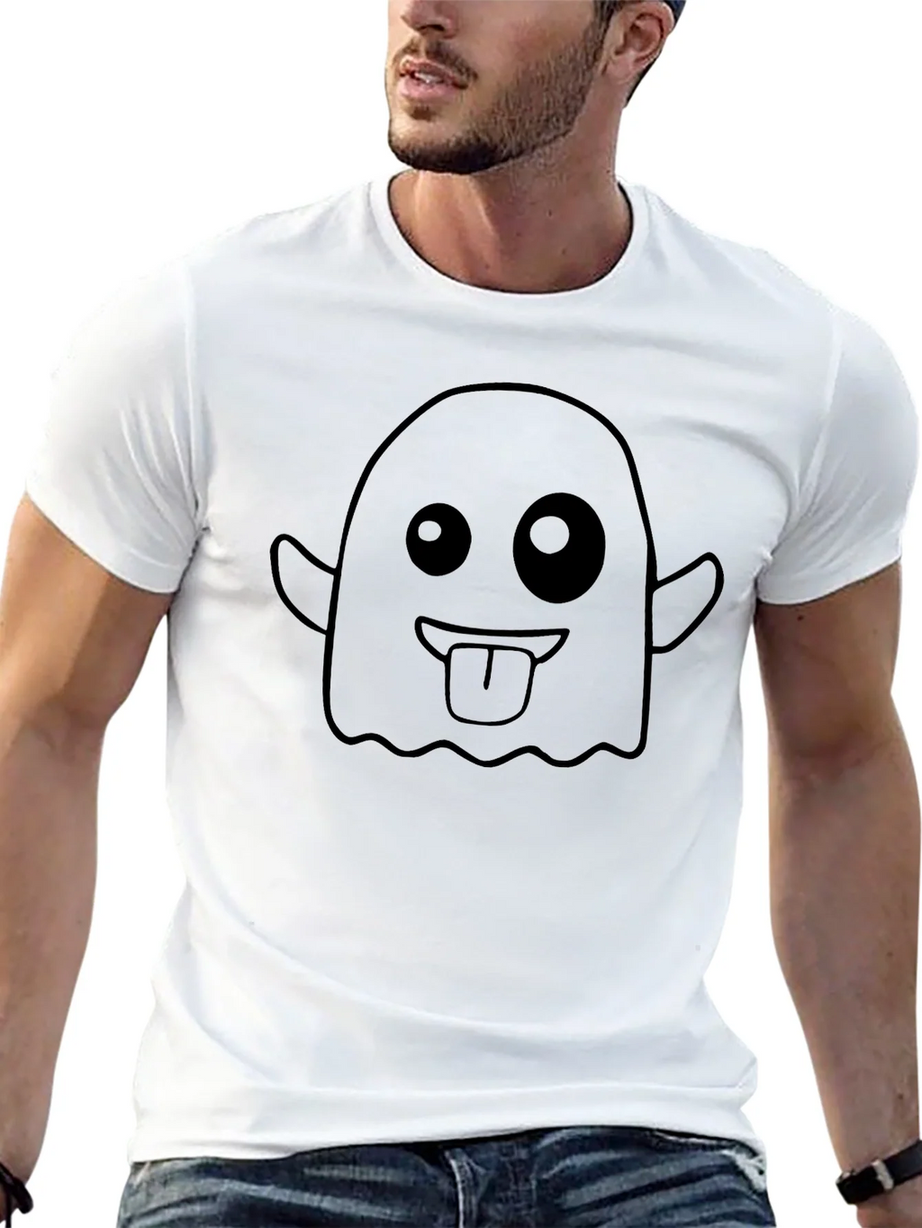 Funny Ghost Graphic T-Shirt - Black Cotton Tee product image 12