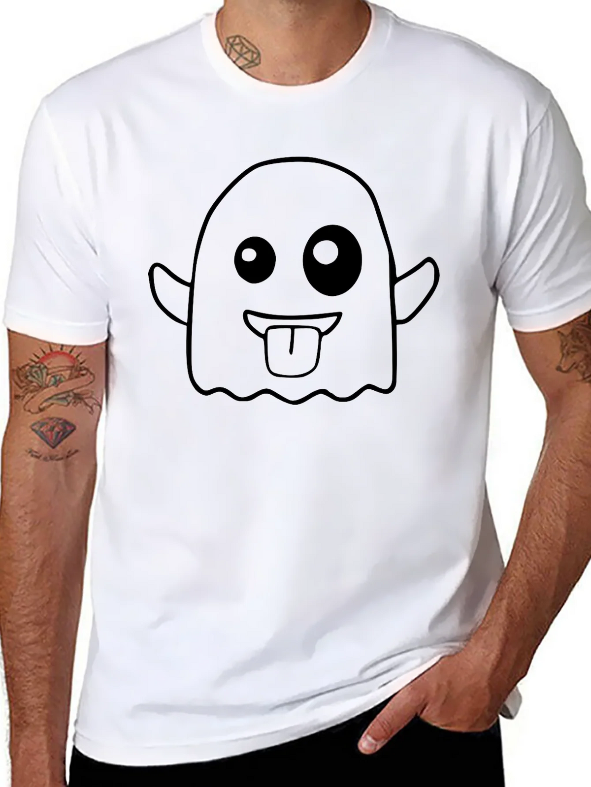 Funny Ghost Graphic T-Shirt - Black Cotton Tee product image 7