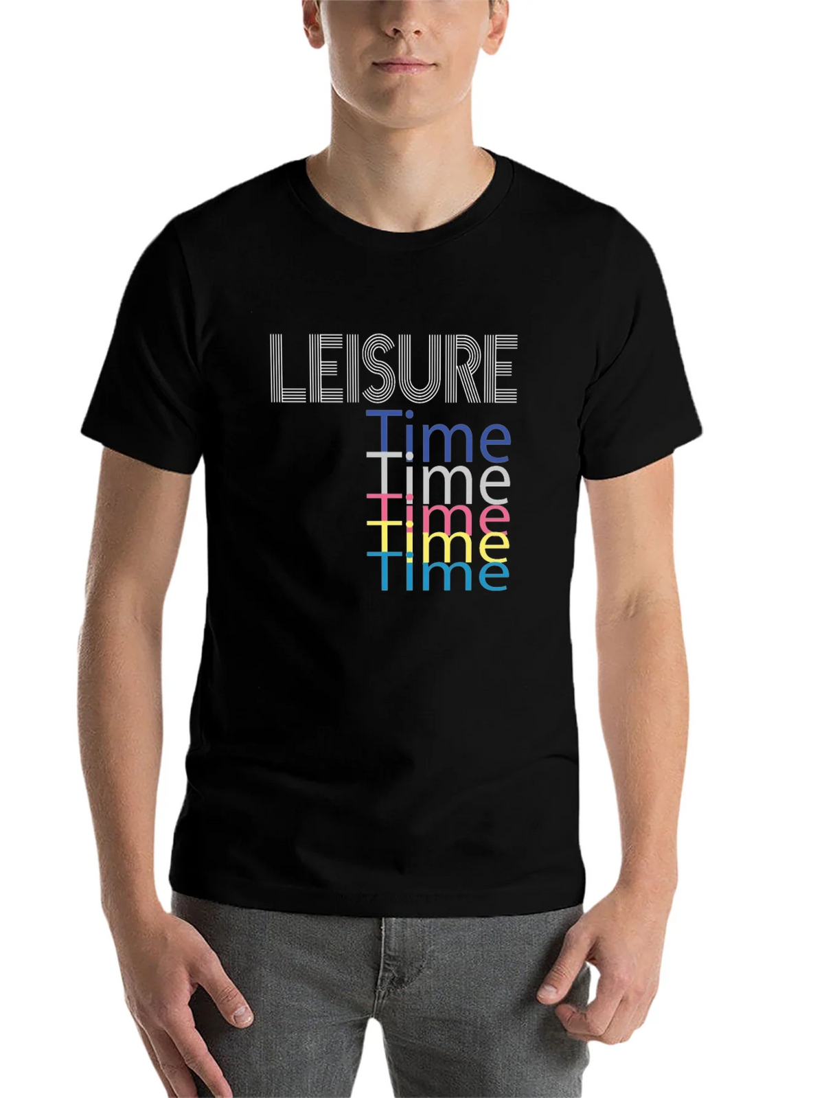 Leisure Time Graphic Tee - Black Cotton Comfort product image 4