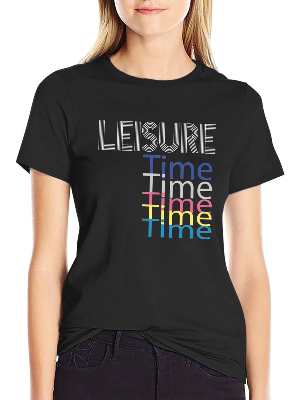 Leisure Time Graphic Tee - Black Cotton Comfort product image 2