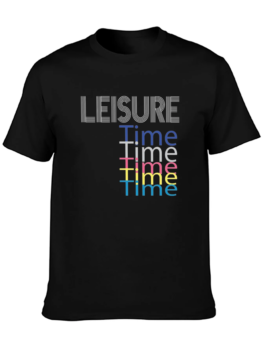 Leisure Time Graphic Tee - Black Cotton Comfort product image 3