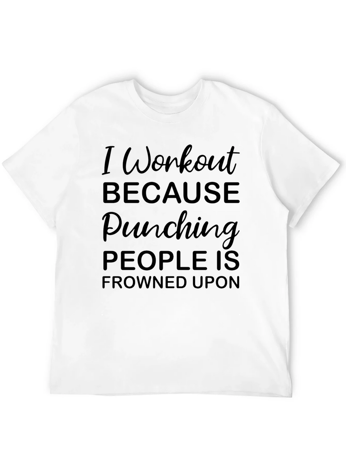 Workout Humor Tee - Punching Frowned Upon product image 11