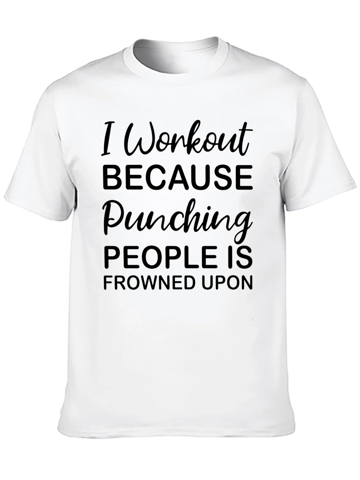 Workout Humor Tee - Punching Frowned Upon product image 9