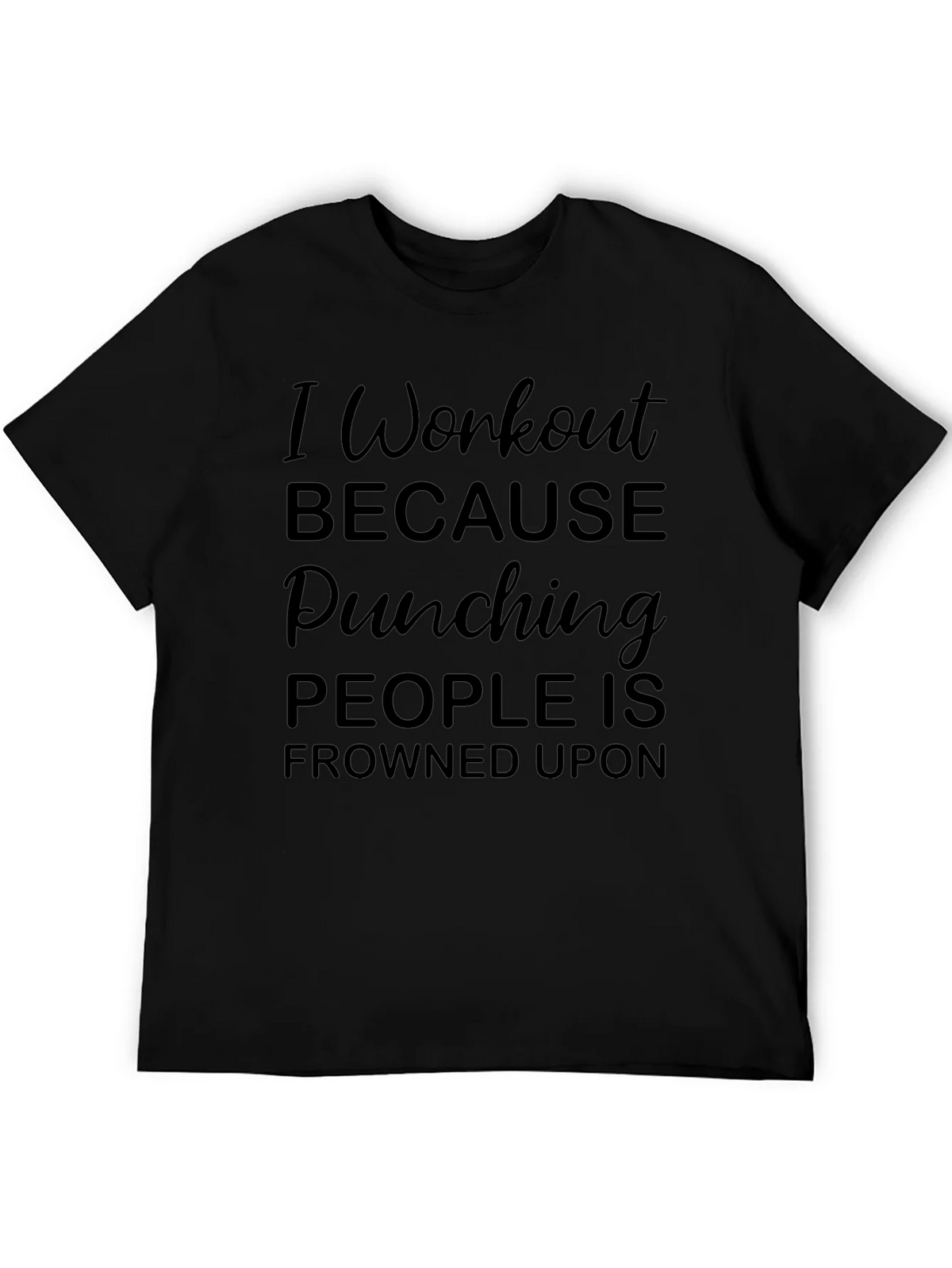 Workout Humor Tee - Punching Frowned Upon product image 5
