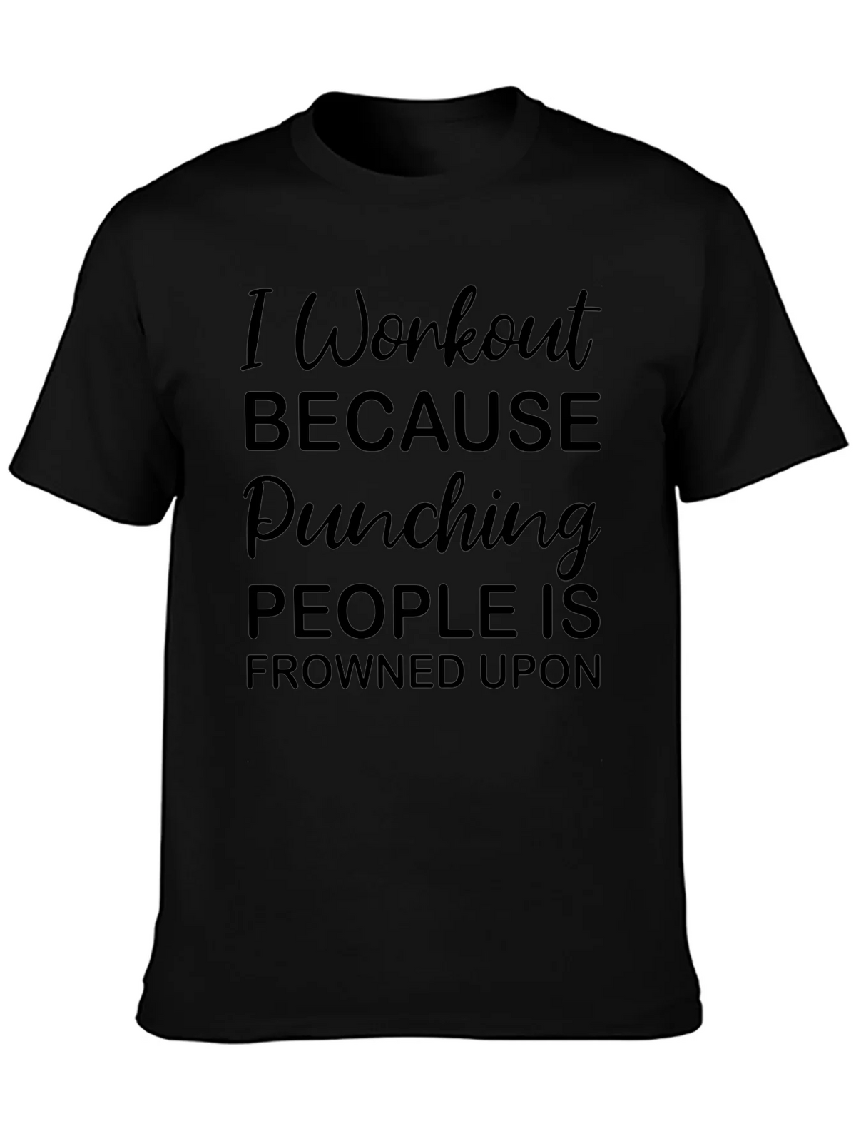 Workout Humor Tee - Punching Frowned Upon product image 3