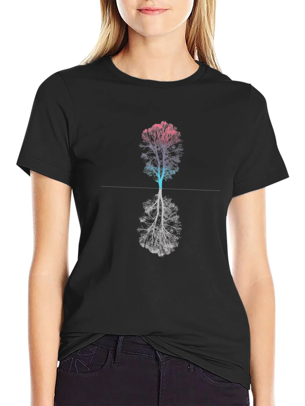 Abstract Tree Graphic Tee - Black T-Shirt product image 2
