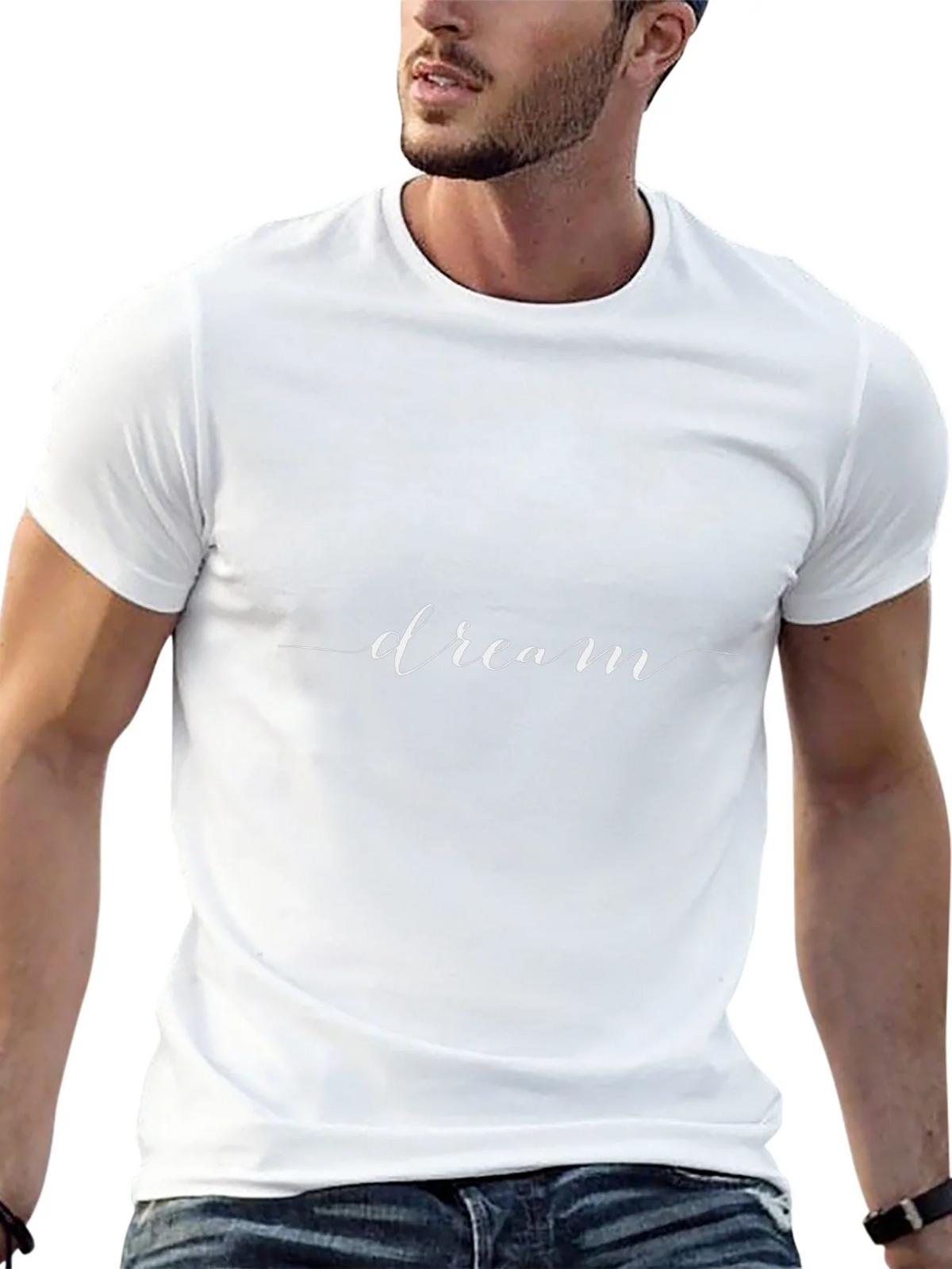 Dream Script Black Cotton Tee - Stylish Casual Comfort product image 9