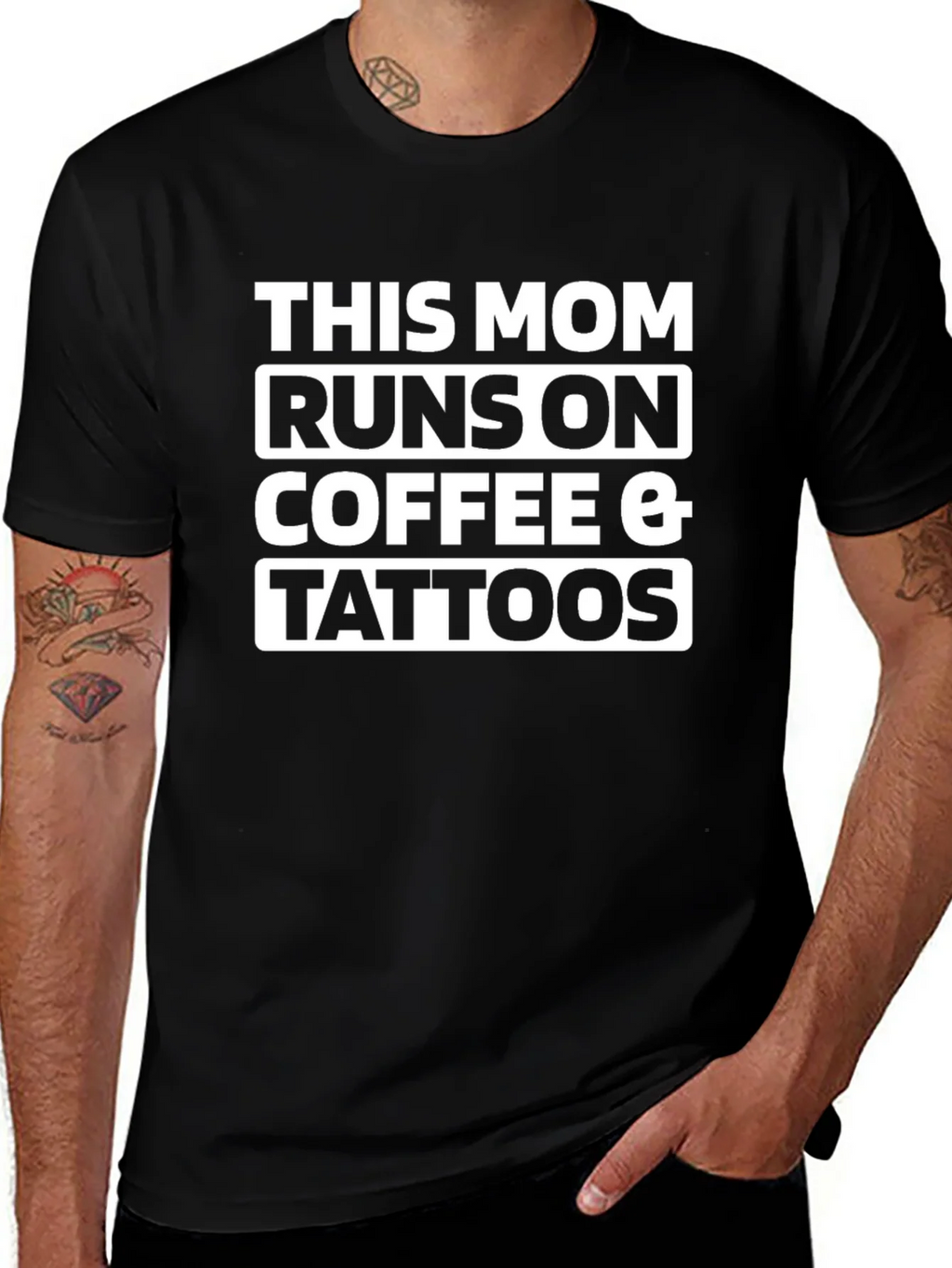 This Mom Runs On Coffee & Tattoos T-Shirt product image 1