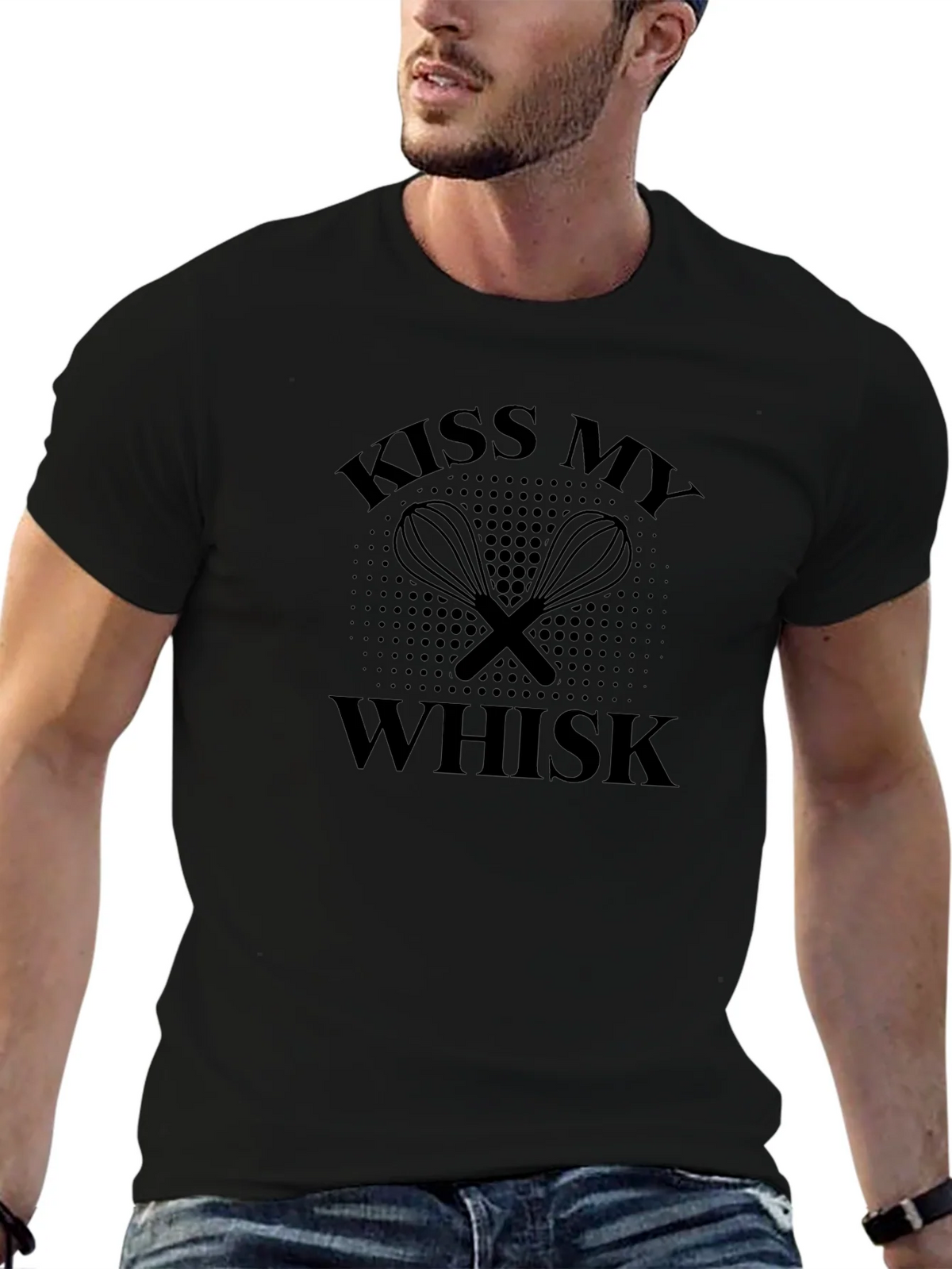 Kiss My Whisk Graphic T-Shirt - Black product image 6