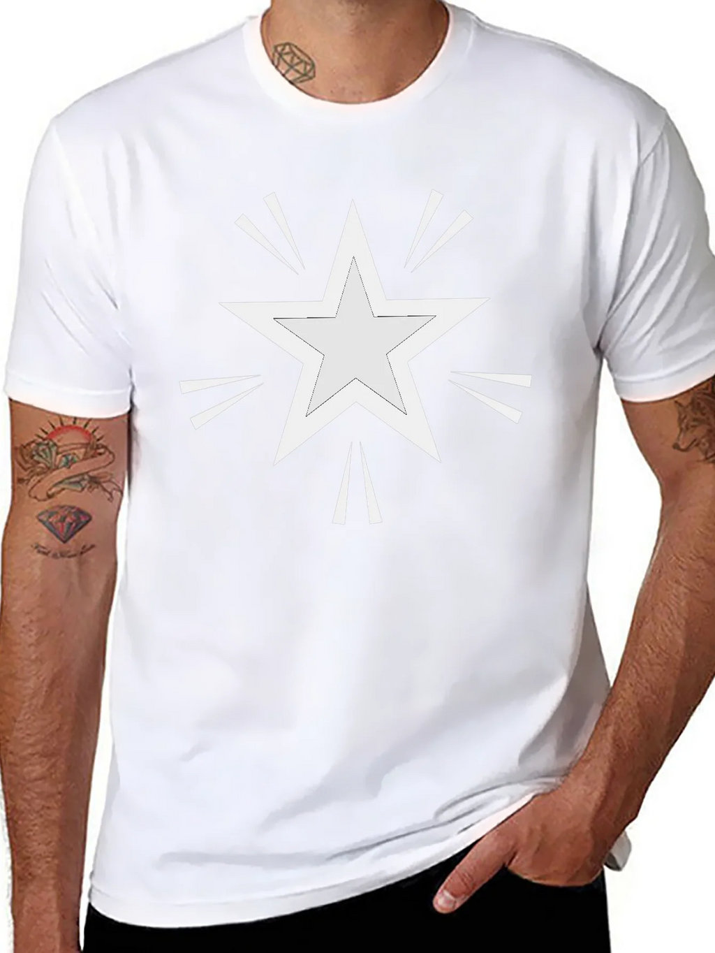 Star Burst Graphic Print Black T-Shirt product image 7