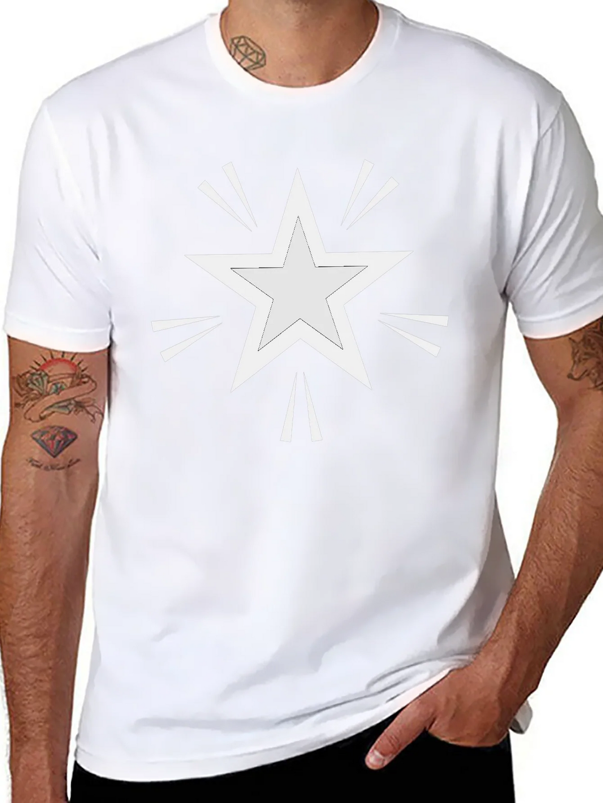 Star Burst Graphic Print Black T-Shirt product image 7