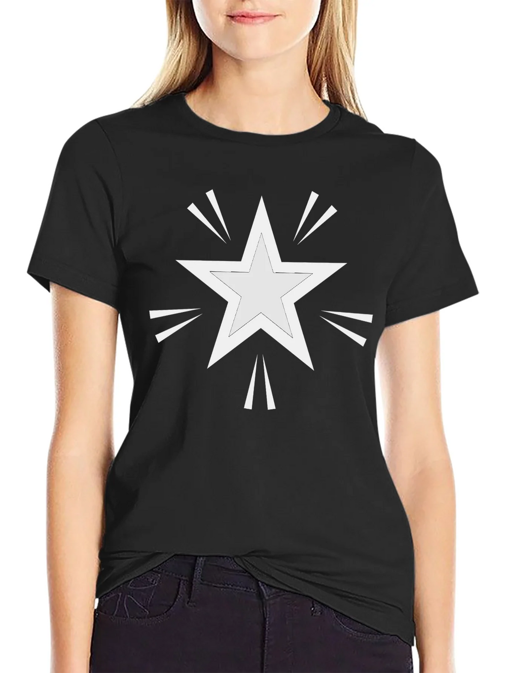 Star Burst Graphic Print Black T-Shirt product image 2