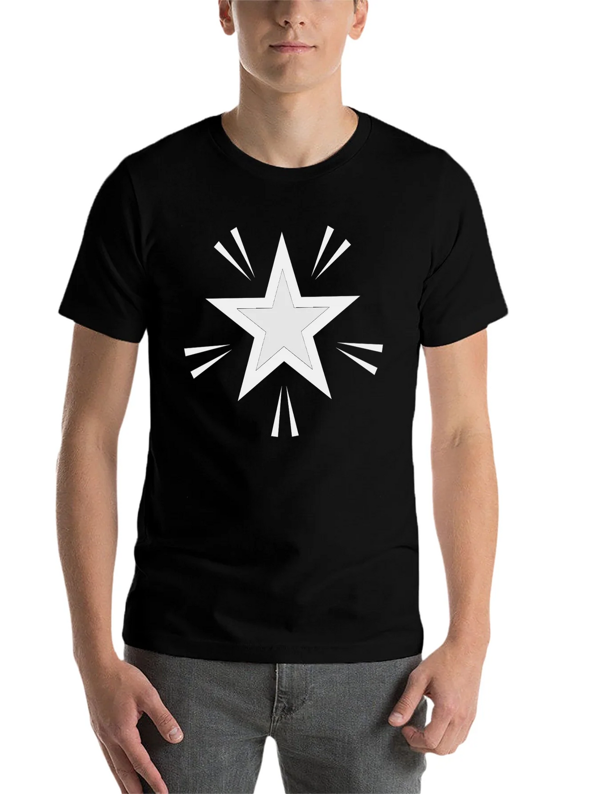 Star Burst Graphic Print Black T-Shirt product image 4
