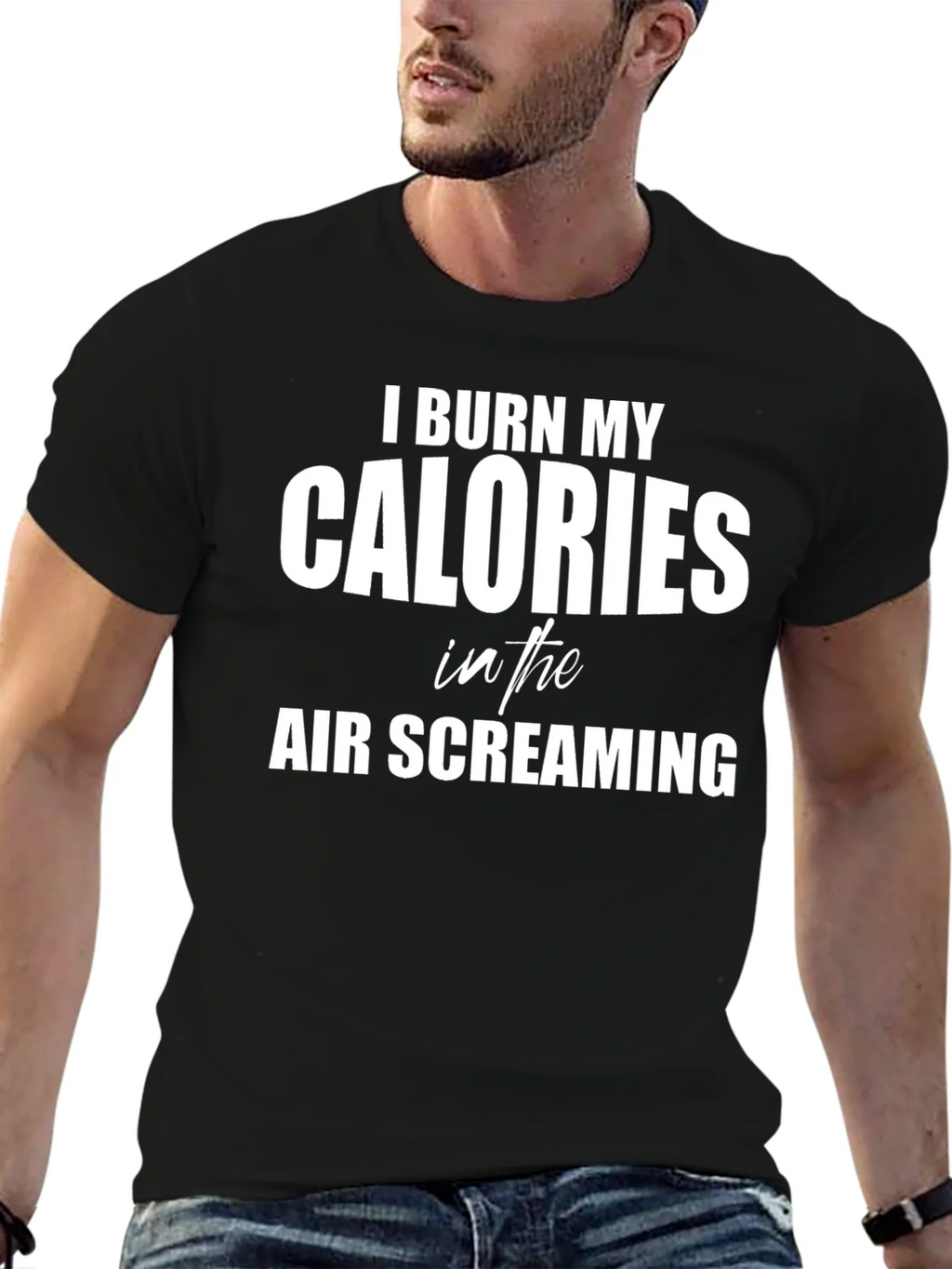 Burn Calories Screaming T-Shirt - Funny Workout Tee product image 4
