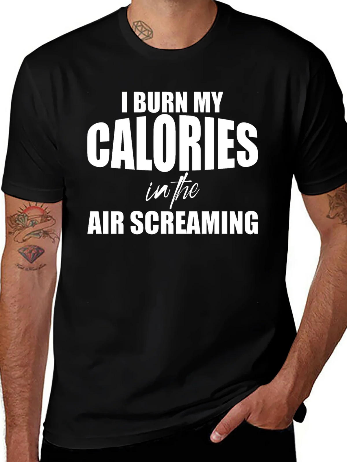 Burn Calories Screaming T-Shirt - Funny Workout Tee product image 1