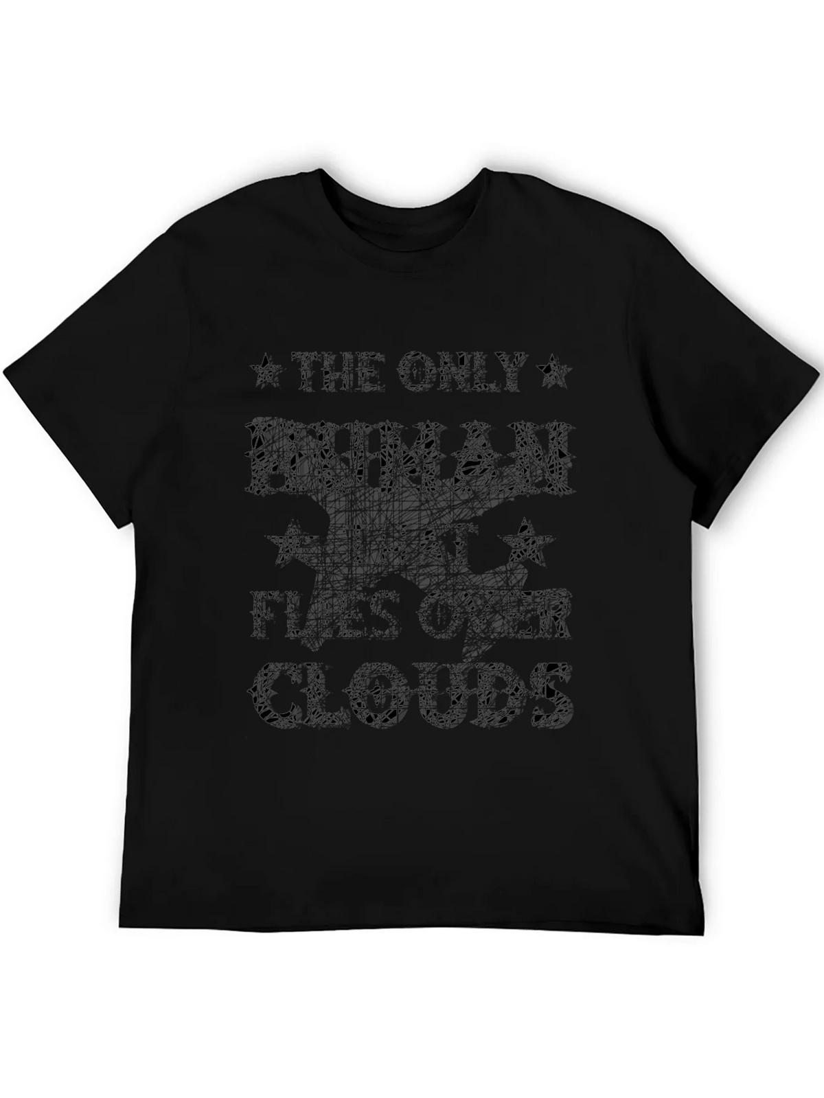 The Only Human That Flies Over Clouds Black T-Shirt product image 4