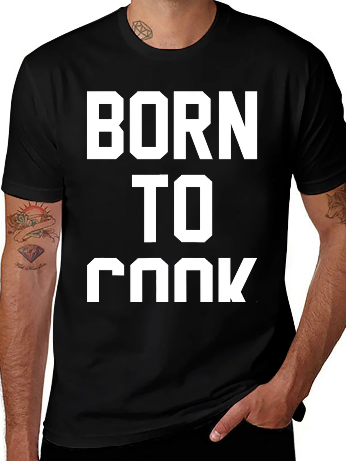 Born To Cook Black T-Shirt product image 1