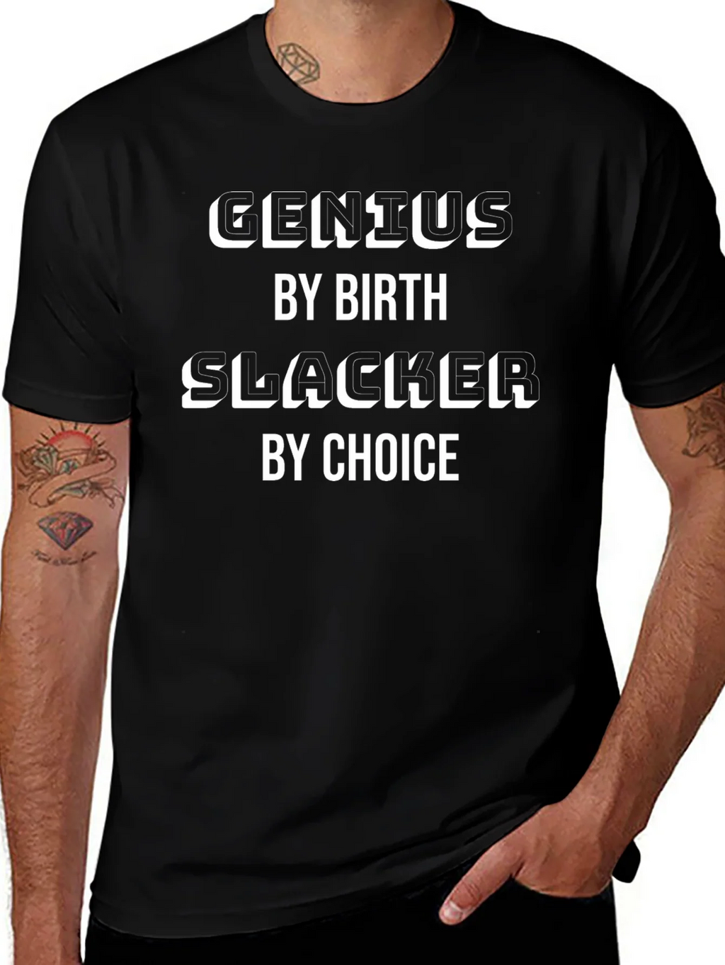 Genius By Birth Slacker By Choice Graphic T-Shirt product image 1