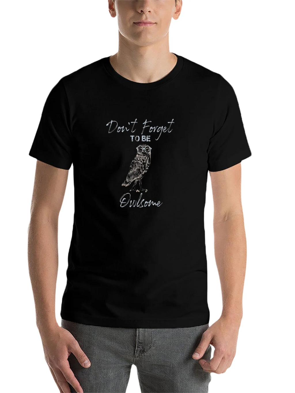 Owl-some Black T-Shirt: Be Awesome Tee product image 4