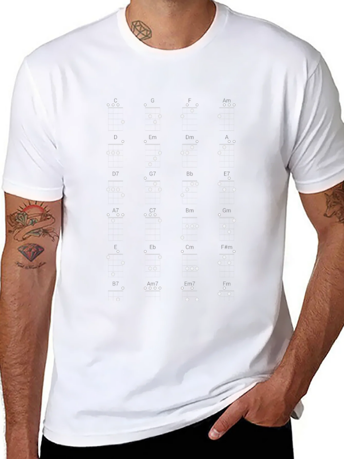 Music Chords Mayan Number System Black T-Shirt product image 7