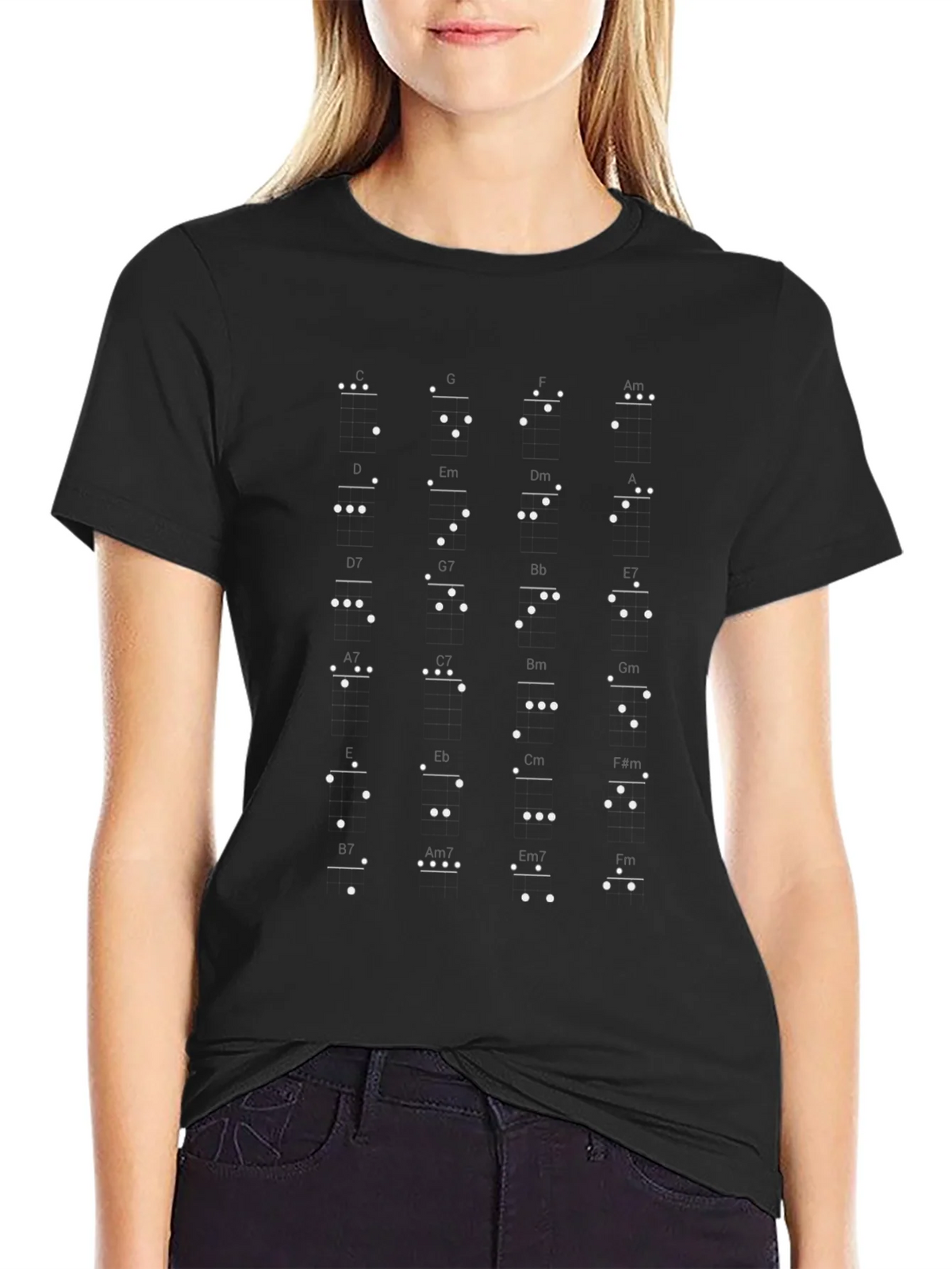 Music Chords Mayan Number System Black T-Shirt product image 2