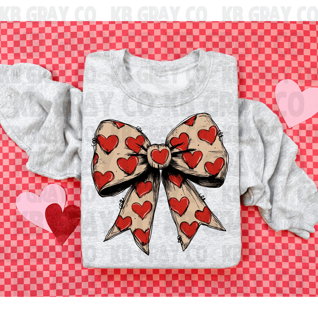 Tan heart Bow