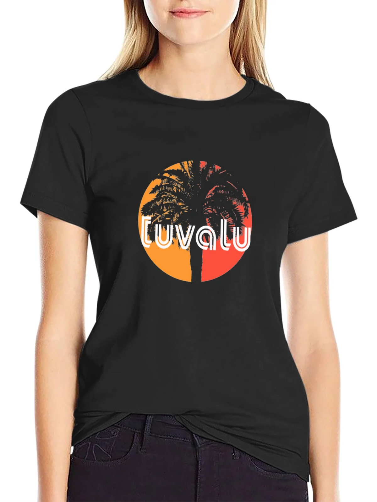 Tuvalu Palm Tree Sunset T-Shirt product image 2