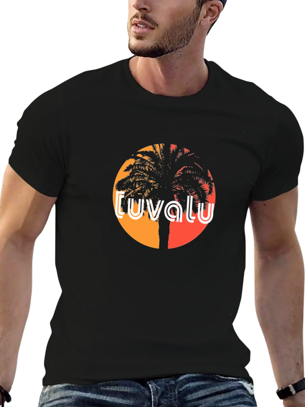 Tuvalu Palm Tree Sunset T-Shirt product image 6