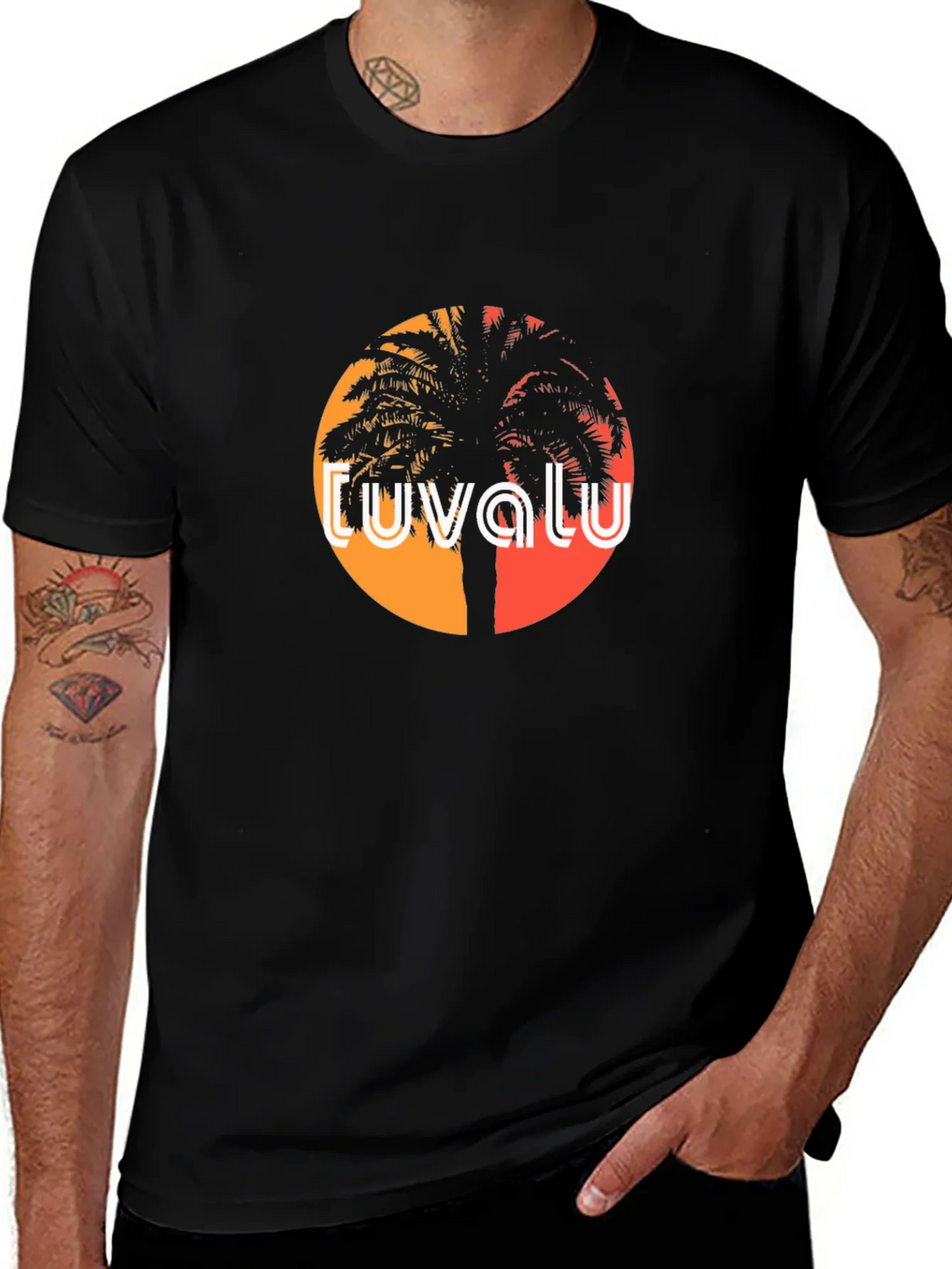 Tuvalu Palm Tree Sunset T-Shirt product image 1