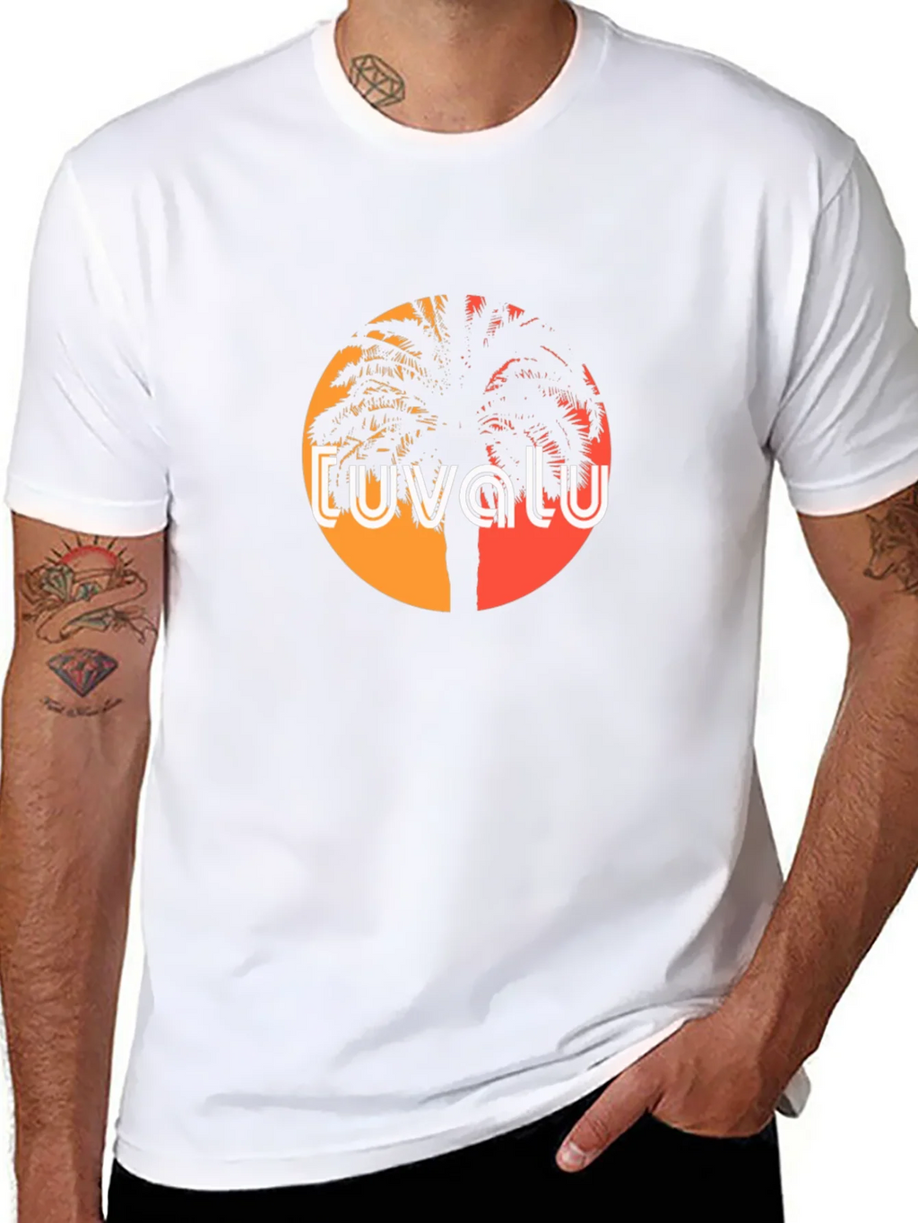 Tuvalu Palm Tree Sunset T-Shirt product image 7