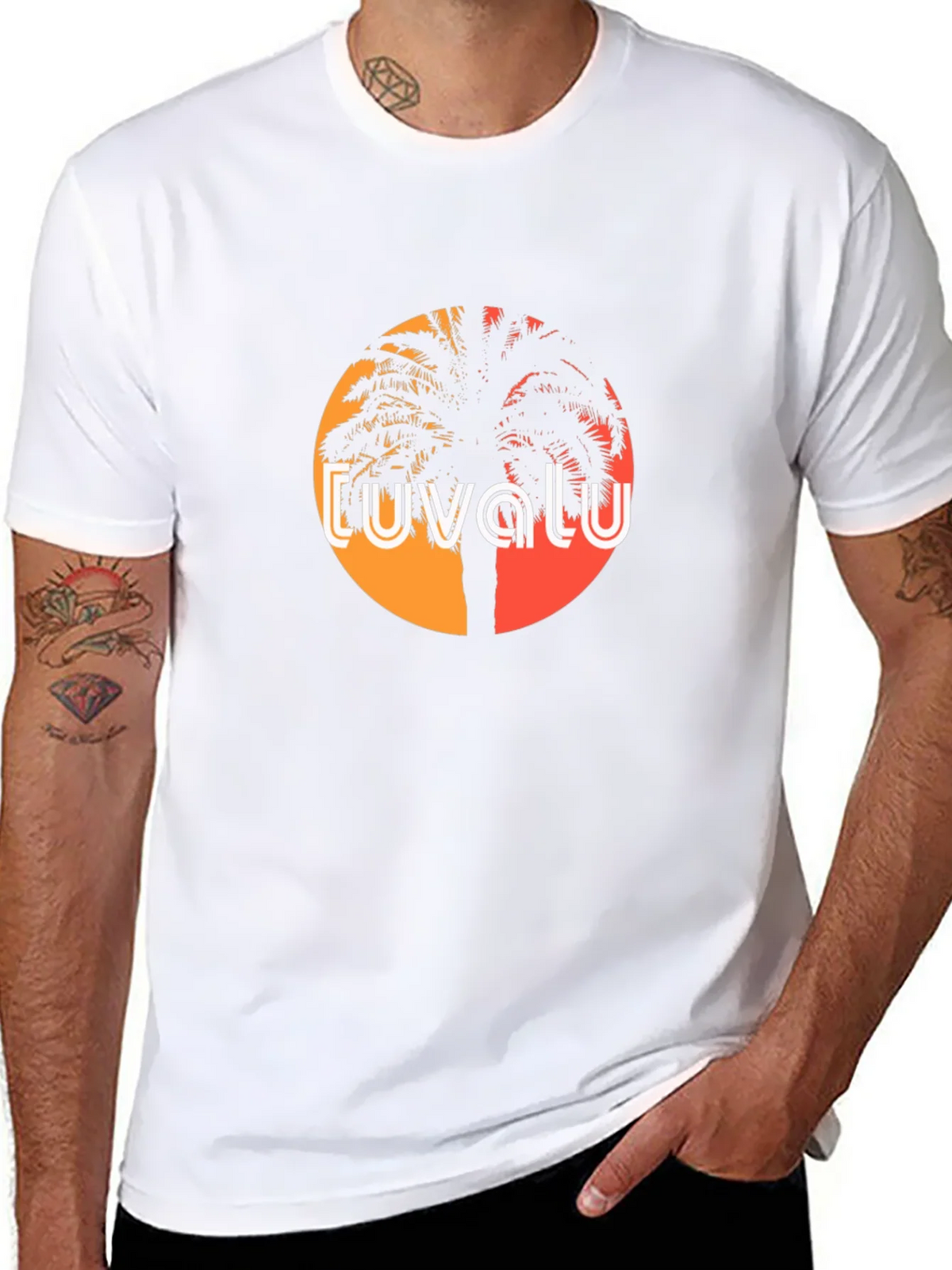 Tuvalu Palm Tree Sunset T-Shirt product image 7
