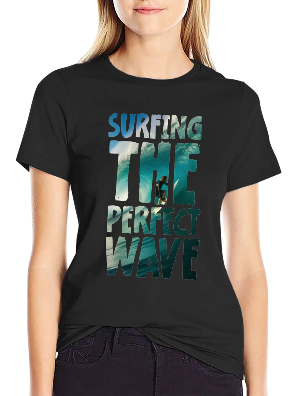 Surfing the Perfect Wave Graphic Tee - Black product image 2