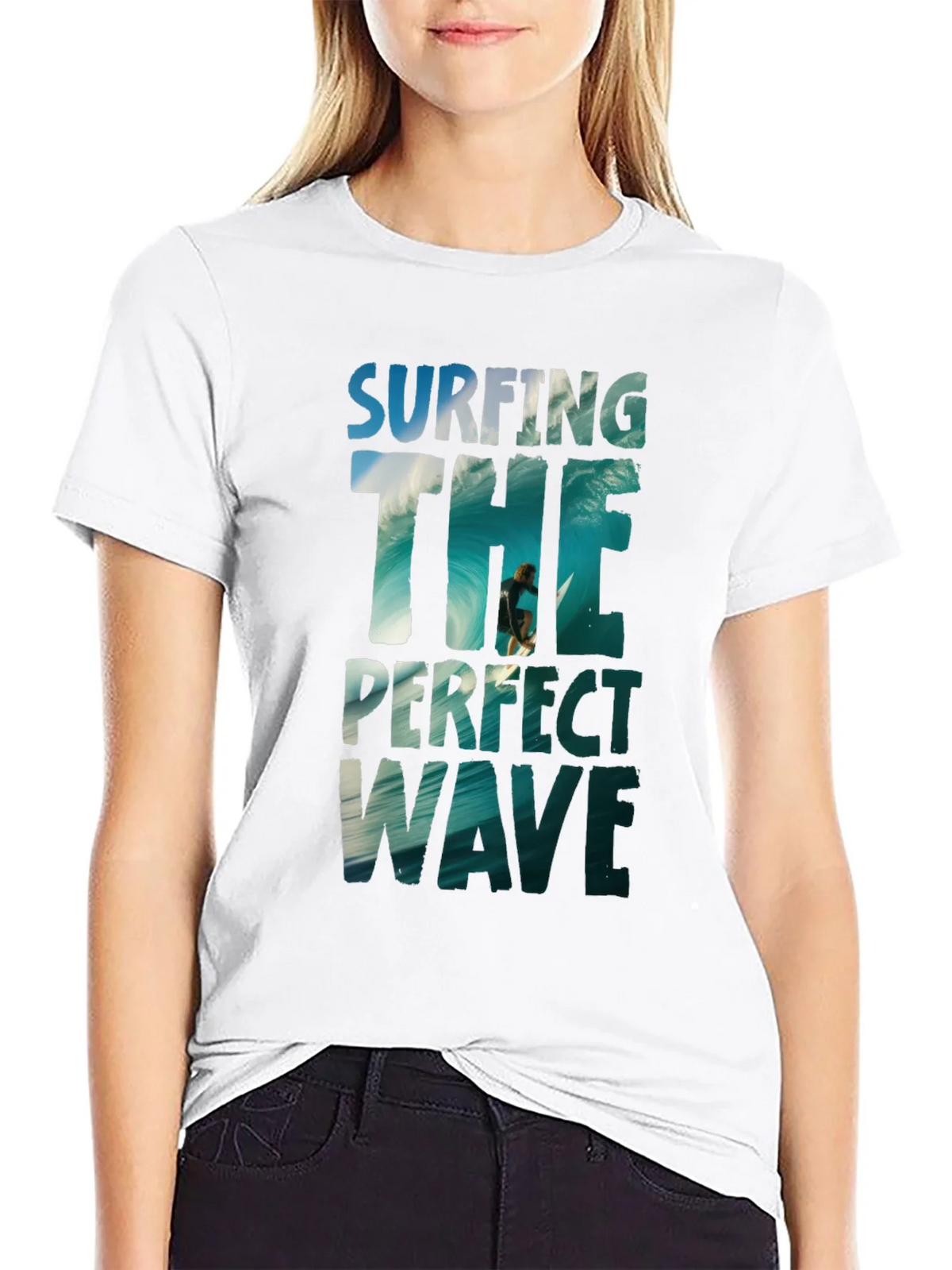Surfing the Perfect Wave Graphic Tee - Black product image 8