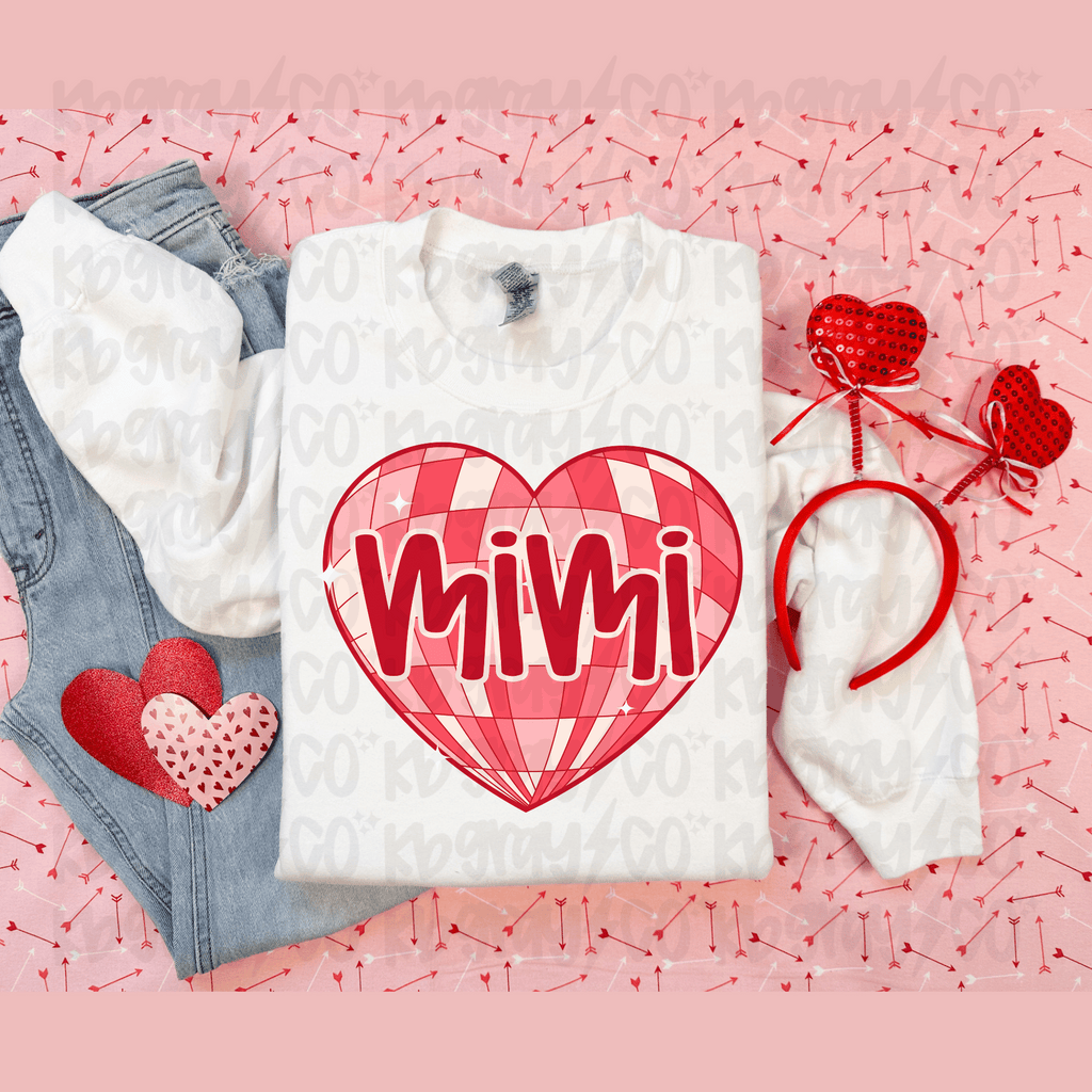 Custom name grandparent disco heart